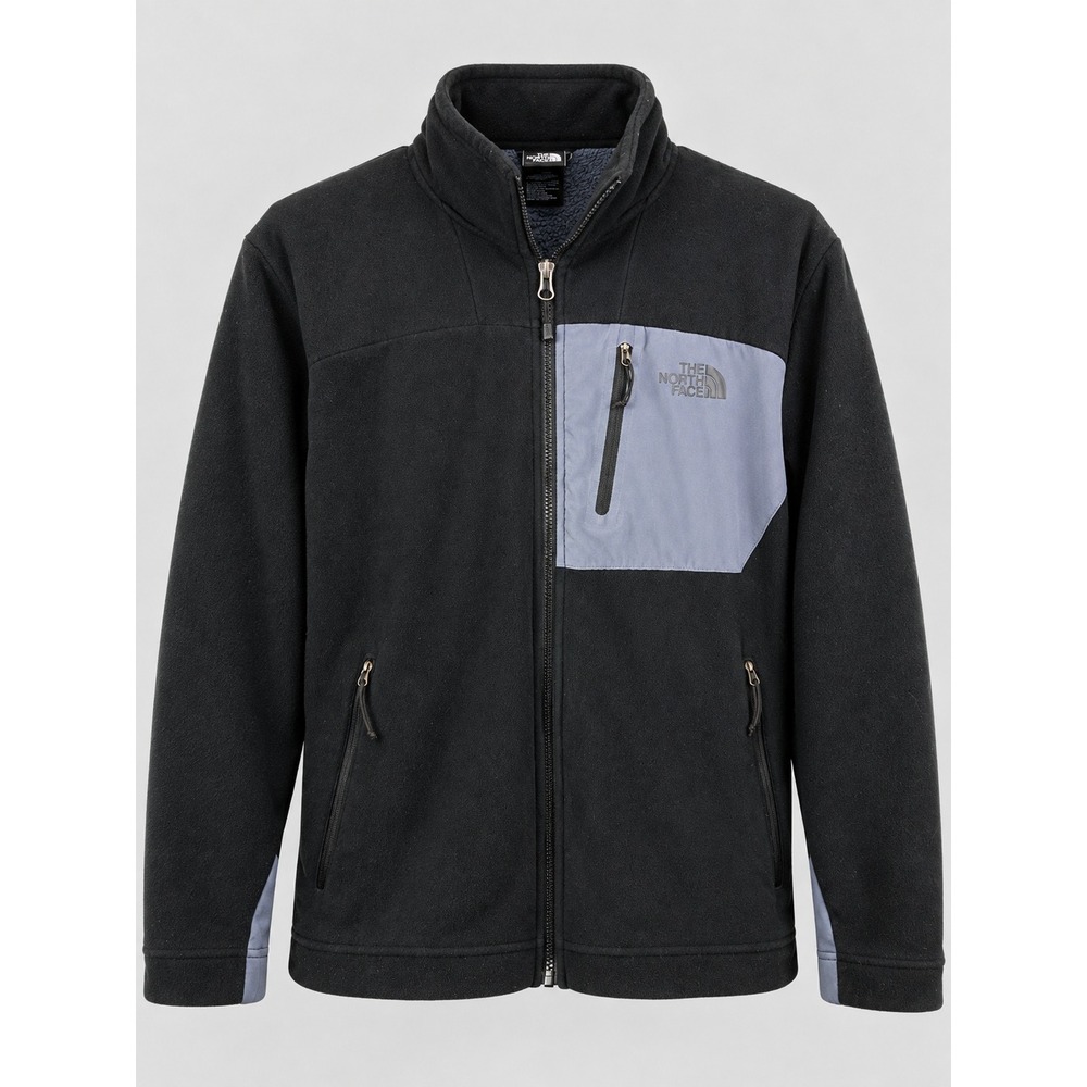 The North Face Fleece Jacket Mens Medium Black Sherpa Lined Full Zip Logo Fall